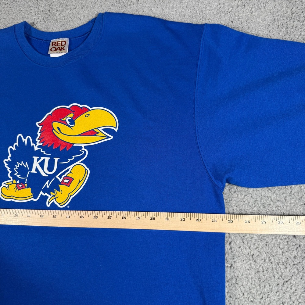 Kansas University Jayhawks Crewneck Size XL Pullover Sweatshirt - Picture 5 of 7